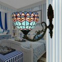 8 Inch Mediterranean Stained Glass Mediterranean Style Wall Light