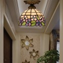 8 Inch European Stained Glass Flush Mount