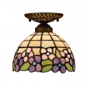 8 Inch European Stained Glass Flush Mount