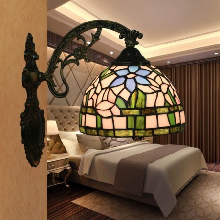 8 Inch European Stained Glass Wall Light