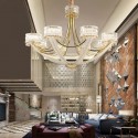 8 Light Modern / Contemporary Steel Chandelier with Crystal Shade