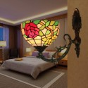 8 Inch European Stained Glass Rose Style Wall Light