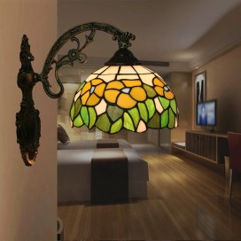 8 Inch European Stained Glass Wall Light