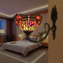 8 Inch European Stained Glass Dragonfly Style Wall Light