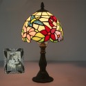 8 Inch European Stained Glass Hummingbird Style Table Lamp