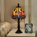 6 Inch European Stained Glass Dragonfly Style Table Lamp