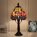 6 Inch European Stained Glass Dragonfly Style Table Lamp