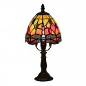 6 Inch European Stained Glass Dragonfly Style Table Lamp