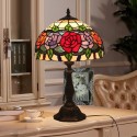 12 Inch European Stained Glass Rose Style Table Lamp