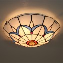 16 Inch Mediterranean Stained Glass Mediterranean Style Flush Mount