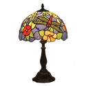 12 Inch European Stained Glass Dragonfly Style Table Lamp