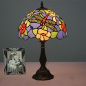 12 Inch European Stained Glass Dragonfly Style Table Lamp