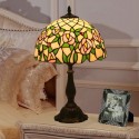 12 Inch European Stained Glass Rose Style Table Lamp