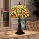 12 Inch European Stained Glass Rose Style Table Lamp