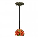 7 Inch European Stained Glass Pendant Light