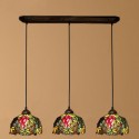 8 Inch European Stained Glass Grape Style Pendant Light