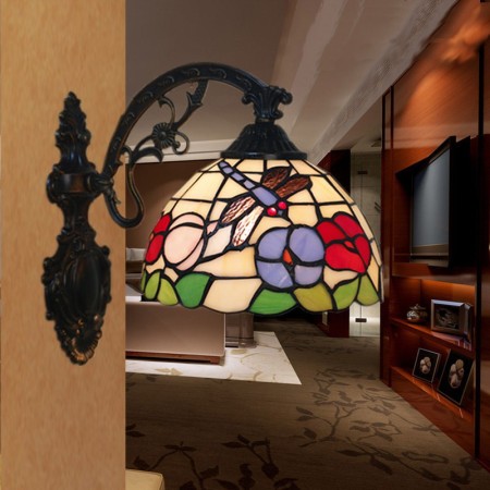 8 Inch European Stained Glass Wall Light