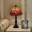 8 Inch European Stained Glass Dragonfly Style Table Lamp