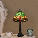 8 Inch European Stained Glass Dragonfly Style Table Lamp