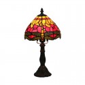 8 Inch European Stained Glass Dragonfly Style Table Lamp