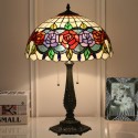 16 Inch European Stained Glass Rose Style Table Lamp