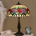 16 Inch European Stained Glass Rose Style Table Lamp