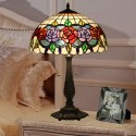 16 Inch European Stained Glass Rose Style Table Lamp