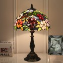 12 Inch European Stained Glass Grape Style Table Lamp