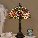 12 Inch European Stained Glass Grape Style Table Lamp