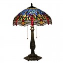 16 Inch European Stained Glass Dragonfly Style Table Lamp