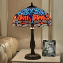 16 Inch European Stained Glass Dragonfly Style Table Lamp