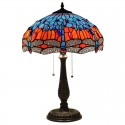 16 Inch European Stained Glass Dragonfly Style Table Lamp