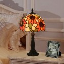 8 Inch Rural Stained Glass Sunflower Style Table Lamp