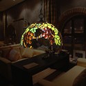 12 Inch European Stained Glass Grape Style Pendant Light