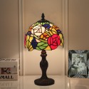 8 Inch European Stained Glass Grape Style Table Lamp