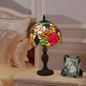 8 Inch European Stained Glass Grape Style Table Lamp