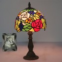 8 Inch European Stained Glass Grape Style Table Lamp