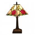 11 Inch American Stained Glass Rose Style Table Lamp