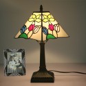 11 Inch American Stained Glass Rose Style Table Lamp