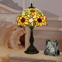 12 Inch European Stained Glass Sunflower Style Table Lamp