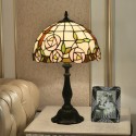 12 Inch European Stained Glass Rose Style Table Lamp