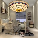 16 Inch European Stained Glass Flush Mount