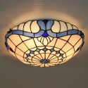 16 Inch European Stained Glass Flush Mount