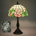 12 Inch European Stained Glass Rose Style Table Lamp