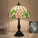 12 Inch European Stained Glass Rose Style Table Lamp