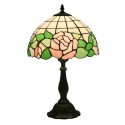 12 Inch European Stained Glass Rose Style Table Lamp