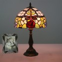 12 Inch European Stained Glass Dragonfly Style Table Lamp