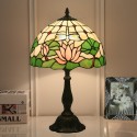 12 Inch European Stained Glass Dragonfly Style Table Lamp