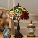 12 Inch European Stained Glass Rose Style Table Lamp