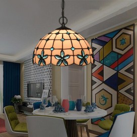 12 Inch European Stained Glass Pendant Light